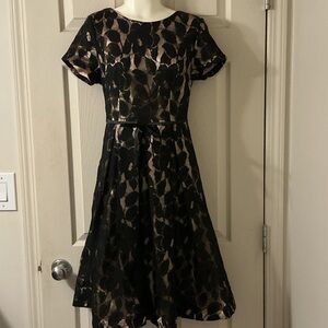 Elegant Black Floral Lace Dress